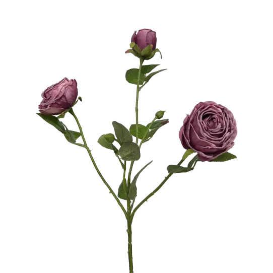 Tige de Rose 3 boutons - Rose