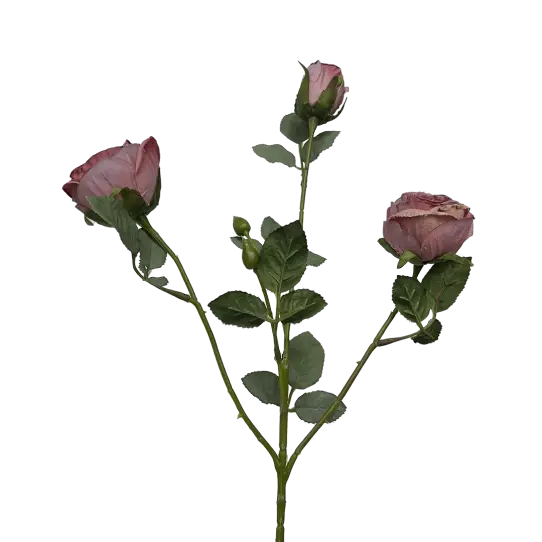 Tige de Rose 3 boutons - Violet Clair