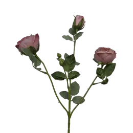 Tige de Rose 3 boutons - Violet Clair