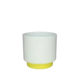 CACHE POT MALO - Bicolor blanc/jaune